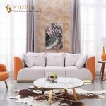 Modern Three Seater Fabric Sofa European Style Sectional Sofas 235cm