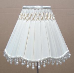 China Hand Pinched Linen / TC Fabric Pleated Bedside Lamp Shades wholesale