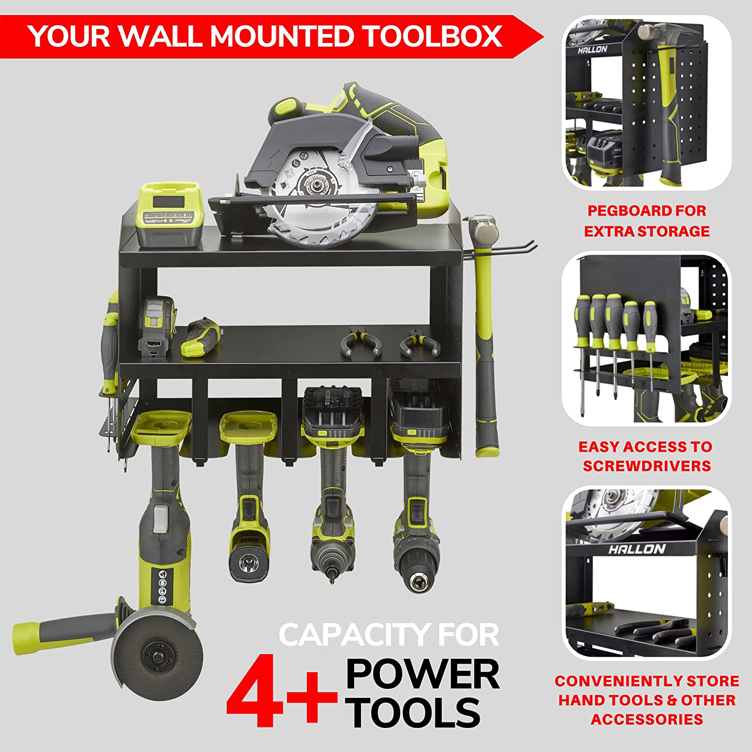 Carved Power Tool Rack The Ultimate Space-Saving Solution for Your Garage