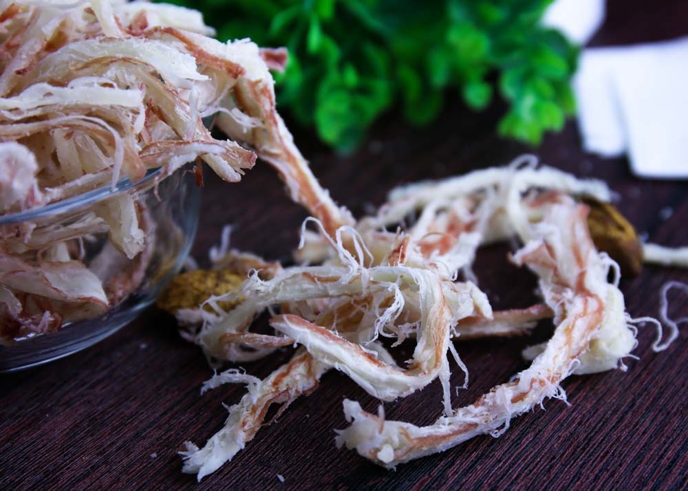 Red Color Roasted Dried Squid Strip Iron Plate Salty Korean Market