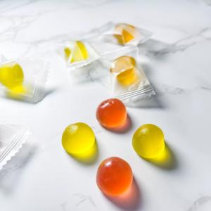 China OEM Fruit Shaped Jelly Candy China Colorful Cute 35g 40pcs Fruit Shape Yummy Juice Fruity Jelly wholesale