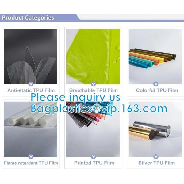 Eco Friendly Biodegradable customized Super Transparent TPU Film sheet colored breathable anti-static flame retardant