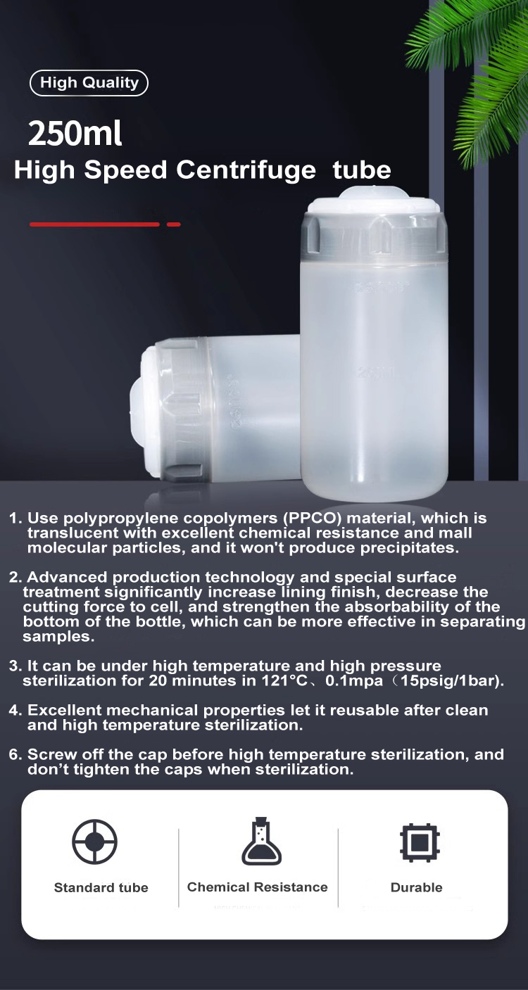 250ml High Speed Centrifuge Bottle Tube For Thermo Fisher And Beckman Centrifuge