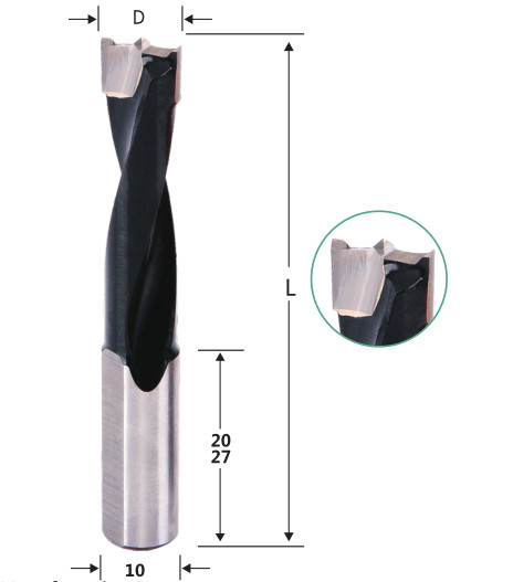 Tungsten Tip Blind Hole Drill Bits For Drilling Wood / PVC