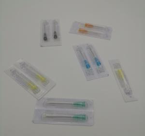 China Light Yellow Disposable Dental Syringes Side Hole Out Diameter 2.7mm 12G wholesale