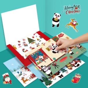 China Merry Christmas DIY Reusable Sticker Book Album Improve Concentration wholesale