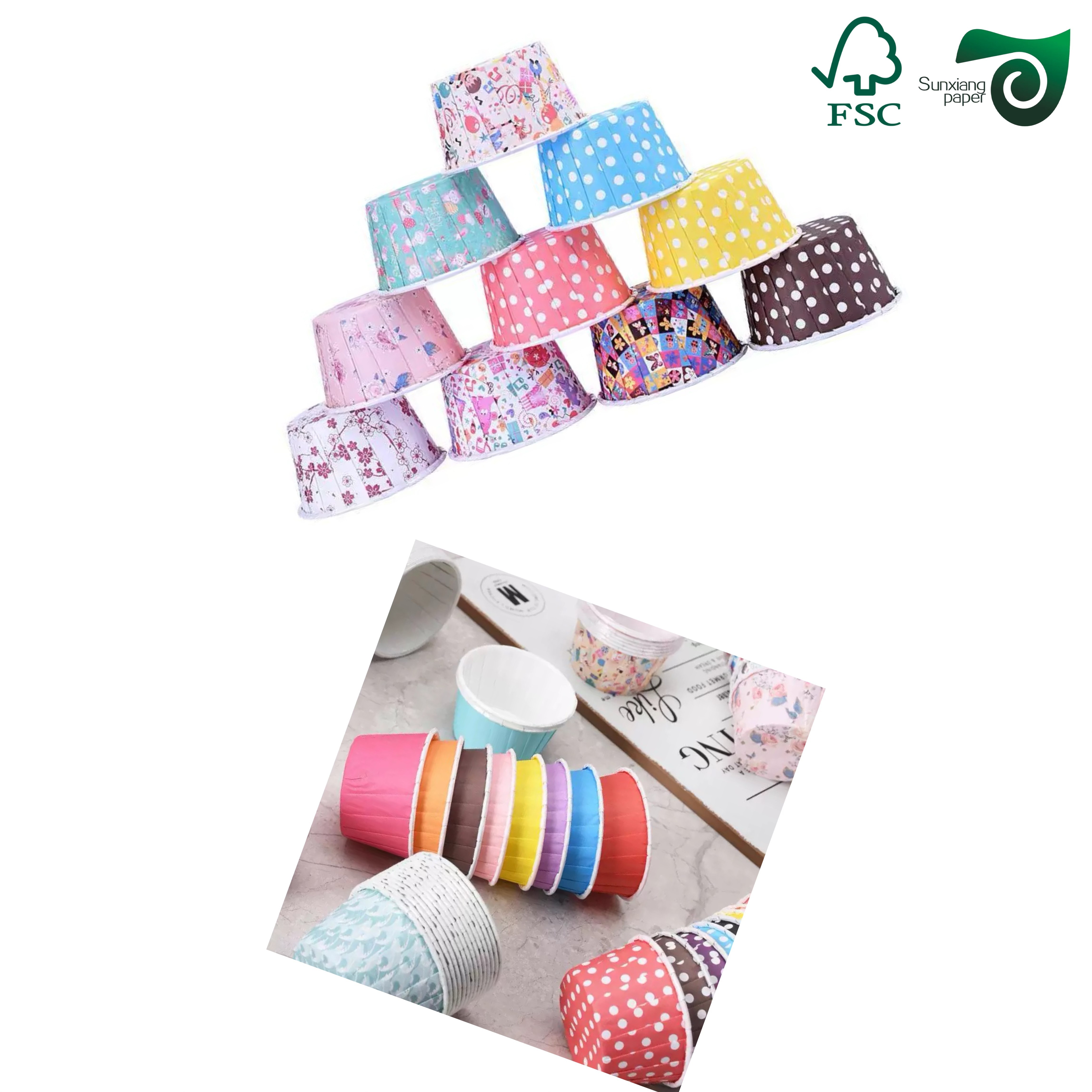 Custom Disposable Kraft Paper Wrapper For Dessert Ice Cream Cones White Coated Cardboard