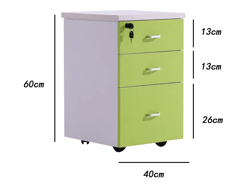 Modern Furniture Style Solid Wood Lockable Office File Cabinet with Push-pull Design