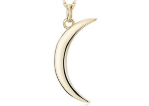 China 21mm Length Gold Crescent Moon Necklace , Female Empowerment Necklace ODM wholesale