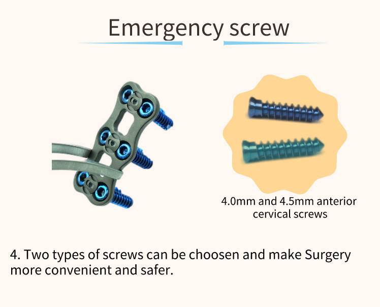Anterior Cervical Screw Orthopedic Surgery Instrument For Cervical Fixation