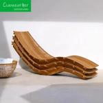 Modern Outdoor Furniture Villa Hotel Garden Solidwood Teak Lounge Chair for