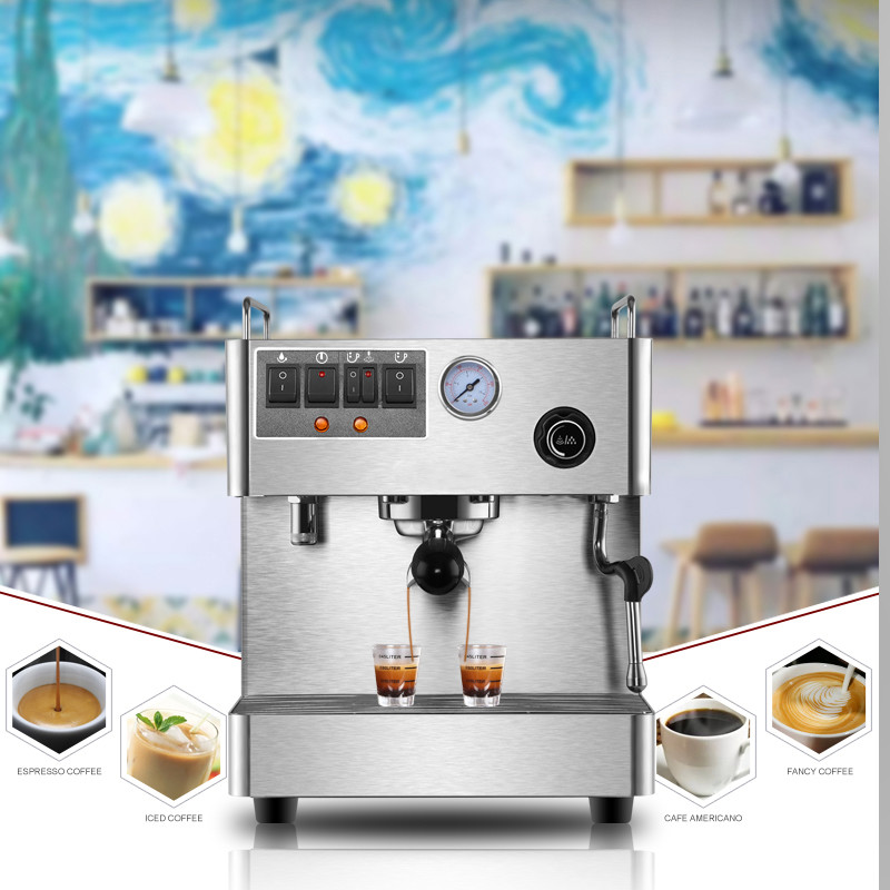 Italian Pump Espresso Coffee Machines / 15 Bar Pump Espresso Maker With SS Housing