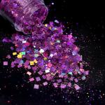 Indoor Ornament Chunky Glitter Powder PET Material Hexagon Shaped Nail