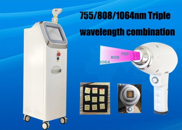 Unwanted Hair Removal Machine , Three Wavelength Non Channel Diode Laser