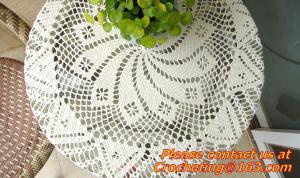 China Hand Crochet table clothing - table cover - white, wedding and banquet, blanket, clothes wholesale