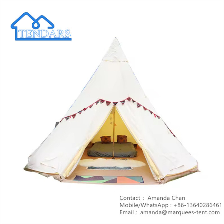 Luxury Glamping Waterproof Cotton Hotel Tent With Vent For Outdoor Family Tent