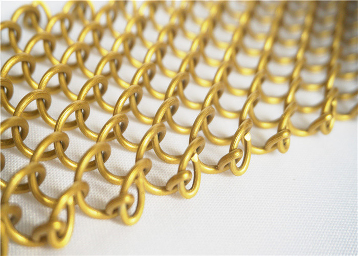 1.5mm Metal Coil Drapery Curtain SS 304 Hanging Mesh Fireplace Screens 5x5mm