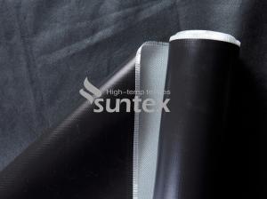 China Single Side Silicone Coated Fiberglass Cloth Black Silicone Fabric for Fabric Duct Expansion Joints wholesale