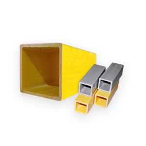 China Non Conducting Fiberglass Square Tube Stock FRP Square Pipe Weather Resistance wholesale
