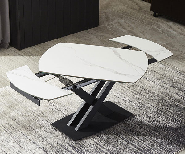 2 Seater Small Extendable Dining Table And Chairs Black White Long Flexible Sets