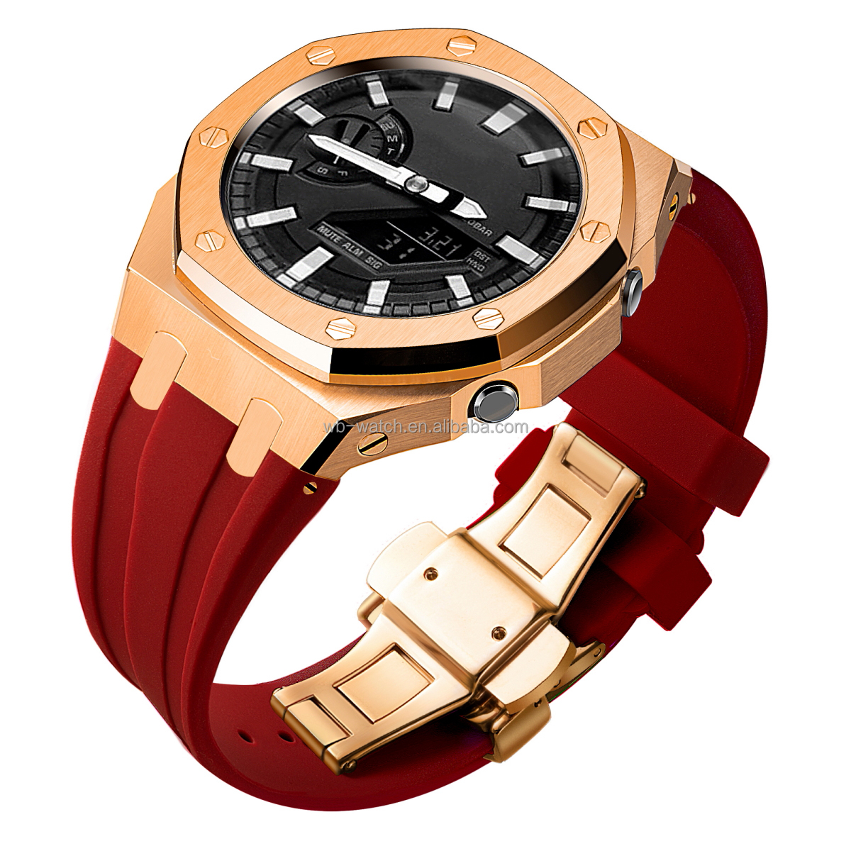 GA2100 Casio G Shock Watch Case Modified With Silicon Band Strap In 316 Stainless Steel