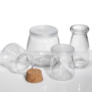 China Customized Shape Glass Pudding Jars 200ml Vacuum Sealing wholesale