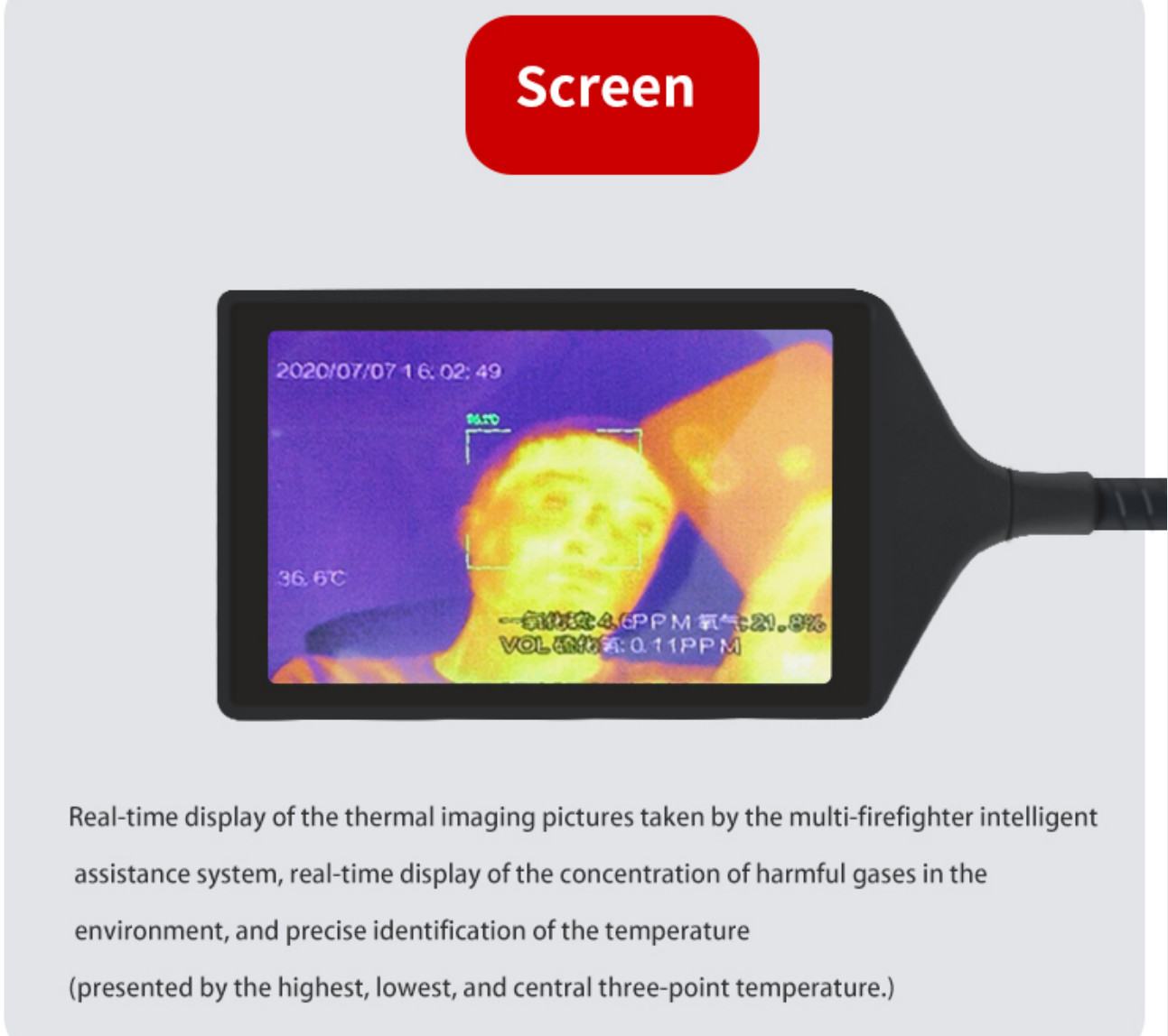 4G Smart Thermal Measuring Helmet Camera Multi-Gas Detection Bluetooth4.0 GPS Led Light