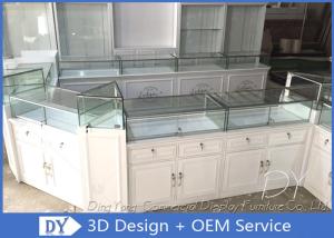 China Glossy White Store Jewelry Display Cases , Fully Pre - Assembly Jewellery Shop Showcase wholesale