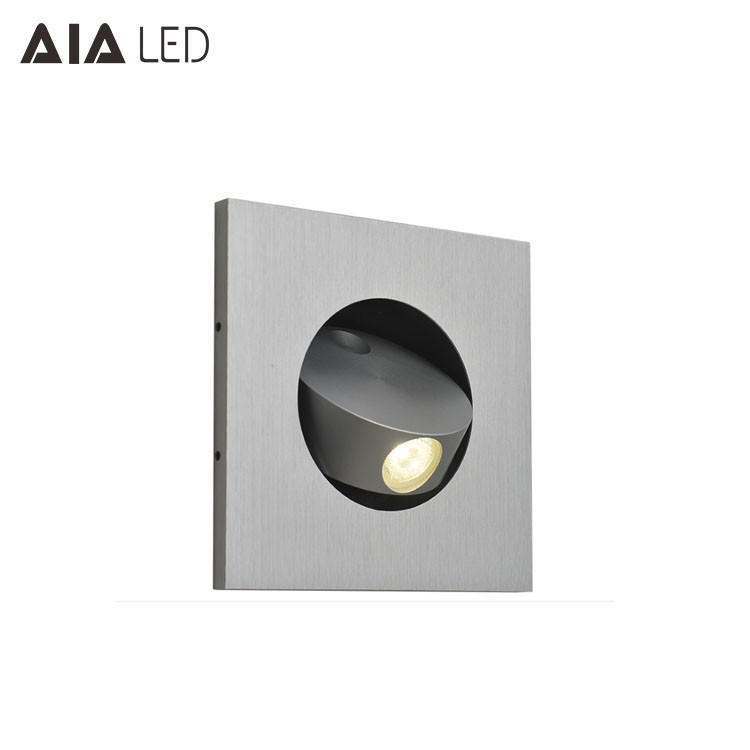 Square modern 350degree flexibility gold reading light 3W headboard wall lamp led bedside lamps for luxurious