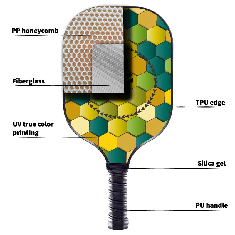 Custom Pickleball Paddle with Graphite Carbon Fiber and Honeycomb Core USAPA Approved