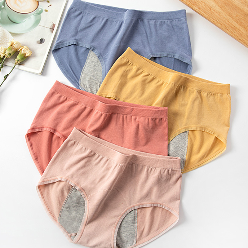 High Cut Women Cotton Panties Plain Dyed Multi Color Seamless