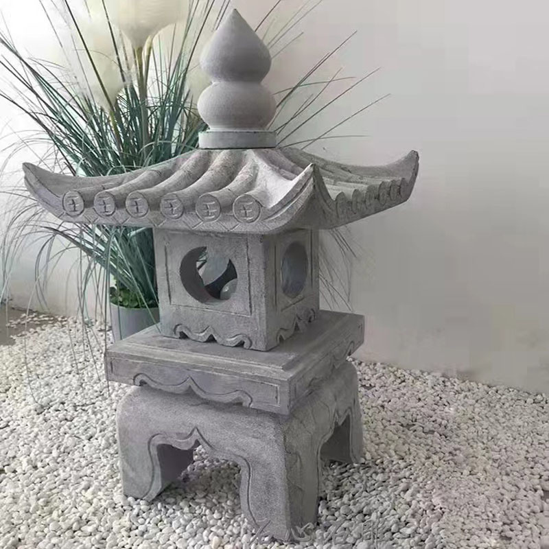 White Decorative Stone Granite Carved Japanese Pagoda Lantern For Yard Garden Park