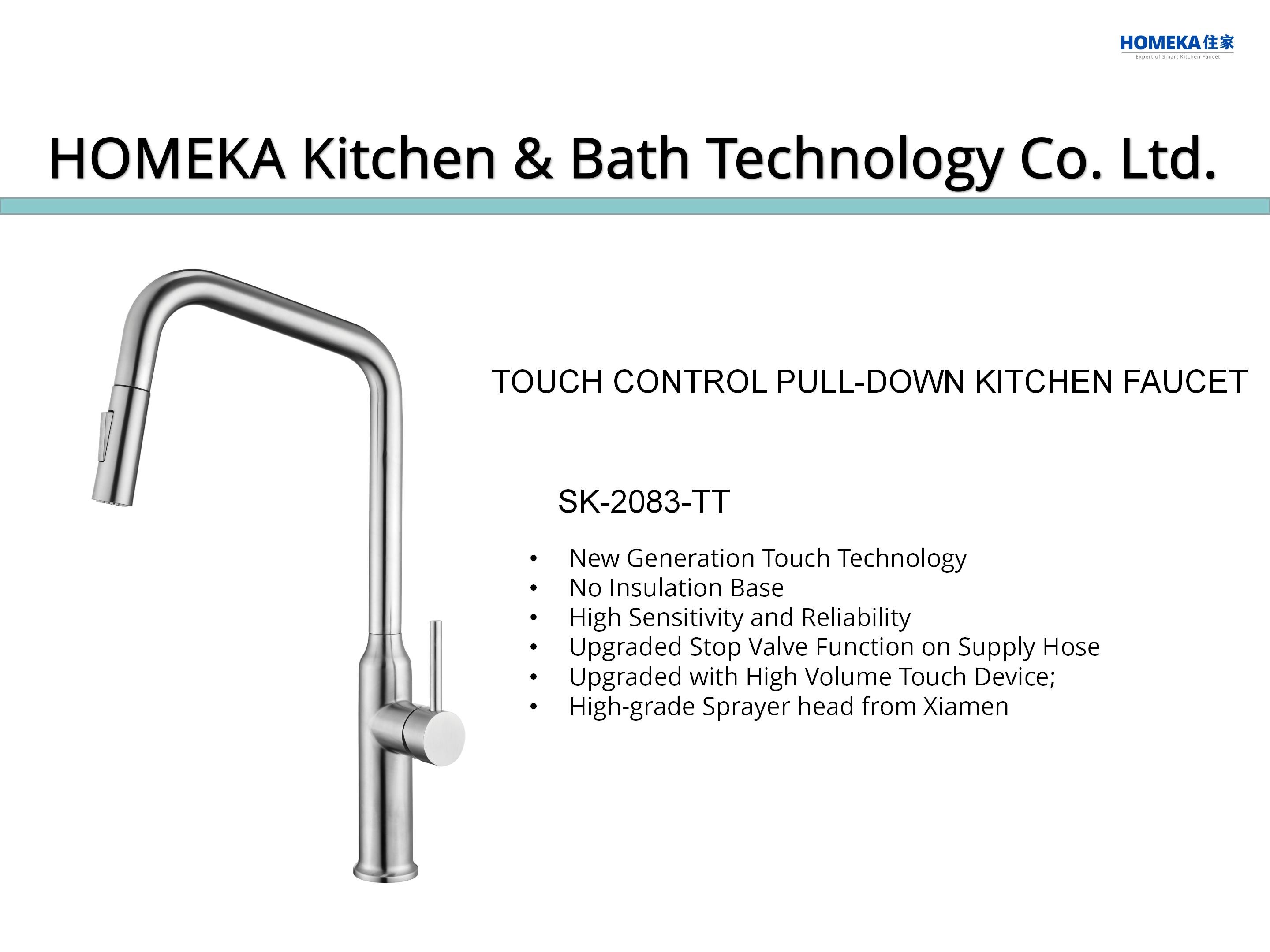 Smart Single Hole Kitchen Faucet With Sprayer High Arc Tubular Spout Mixer