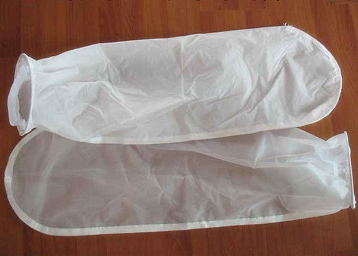 Liquid Filter Bag Nylon Fabric Netting Mesh Foldable with Drawstring / Plastic Ring