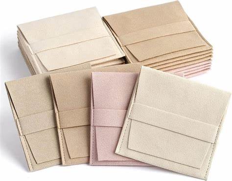 Folding Suede Velvet Jewelry Gift Bags Packaging Envelope Flap Microfiber Pouch