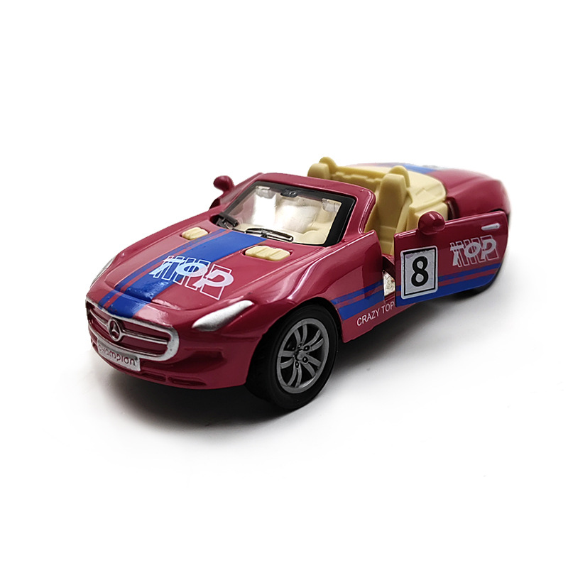 Unisex 1 46 Scale Alloy Toys Simulation Rebound Racing Cars Model with Opening Doors