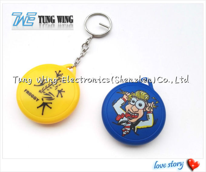 ABS Metal 4.0mm Thickness 85dB Round Music Keychain EMC