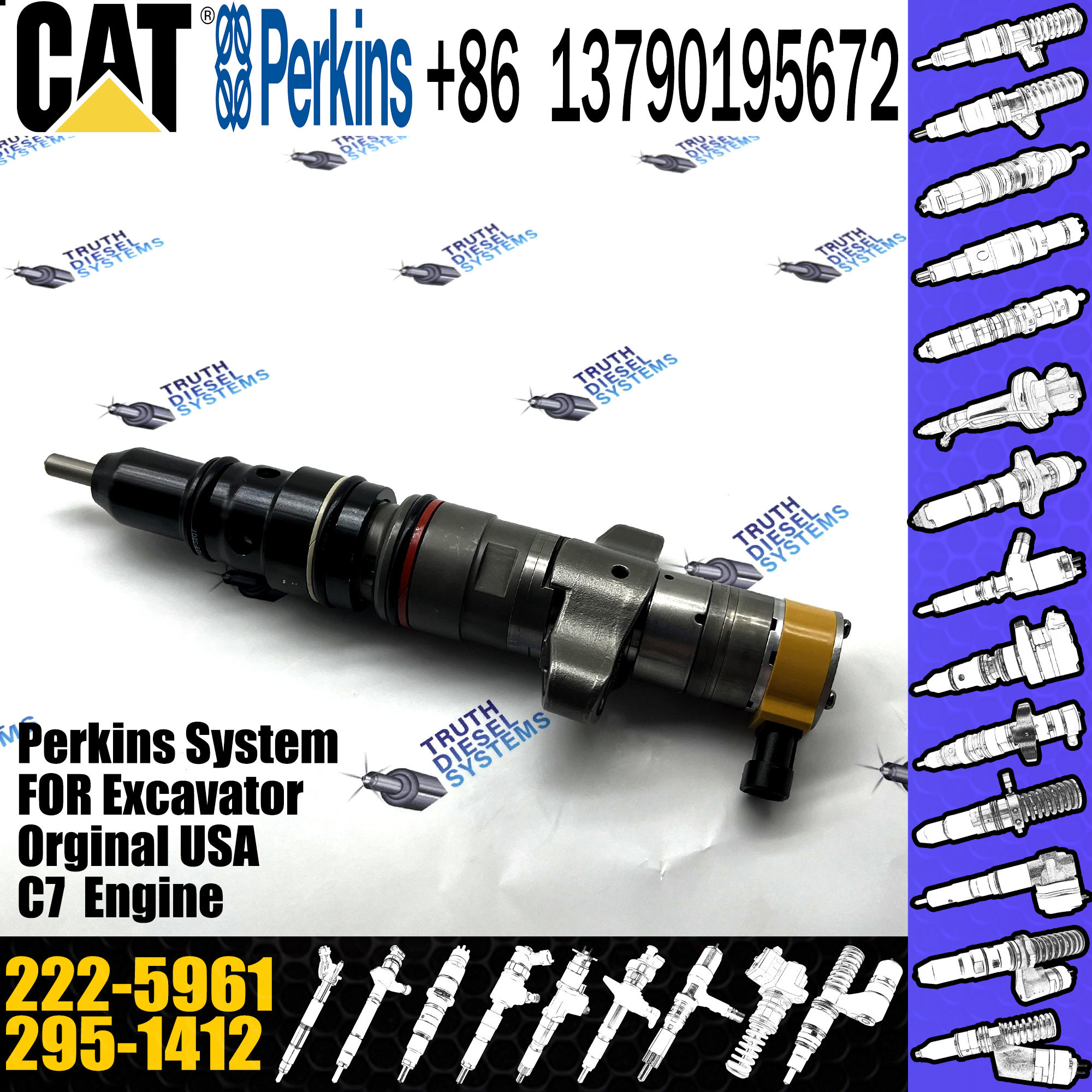 New Diesel Fuel C-7 diesel engine fuel injectors 295-1412 222-5961 For Diesel vehicle Engine - Industrial C7