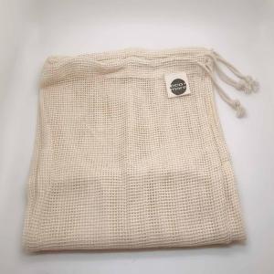 China Drawstring Reusable Label Logo Organic Cotton Mesh Bag wholesale