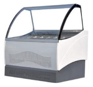 China 12 pans Commercial Glass Door Freezer Ice Cream Gelato Display Case wholesale