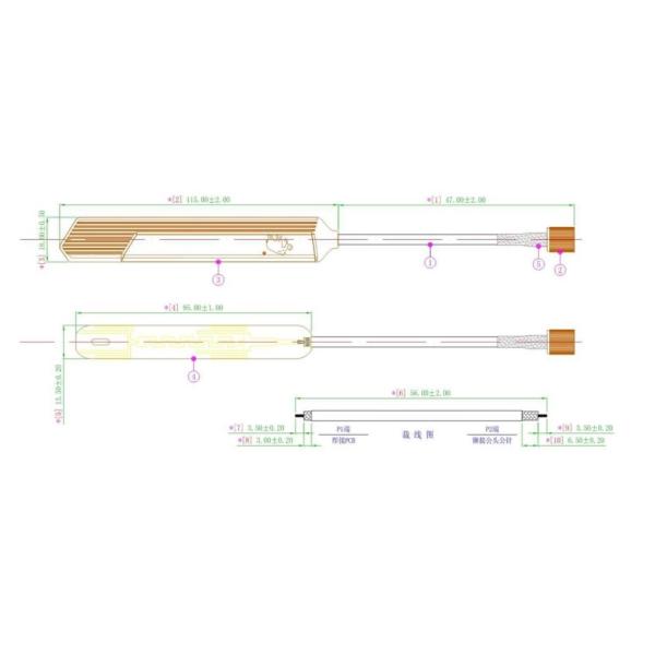 Micro Coaxial Cable FX-141 SMA Male External RF Antenna