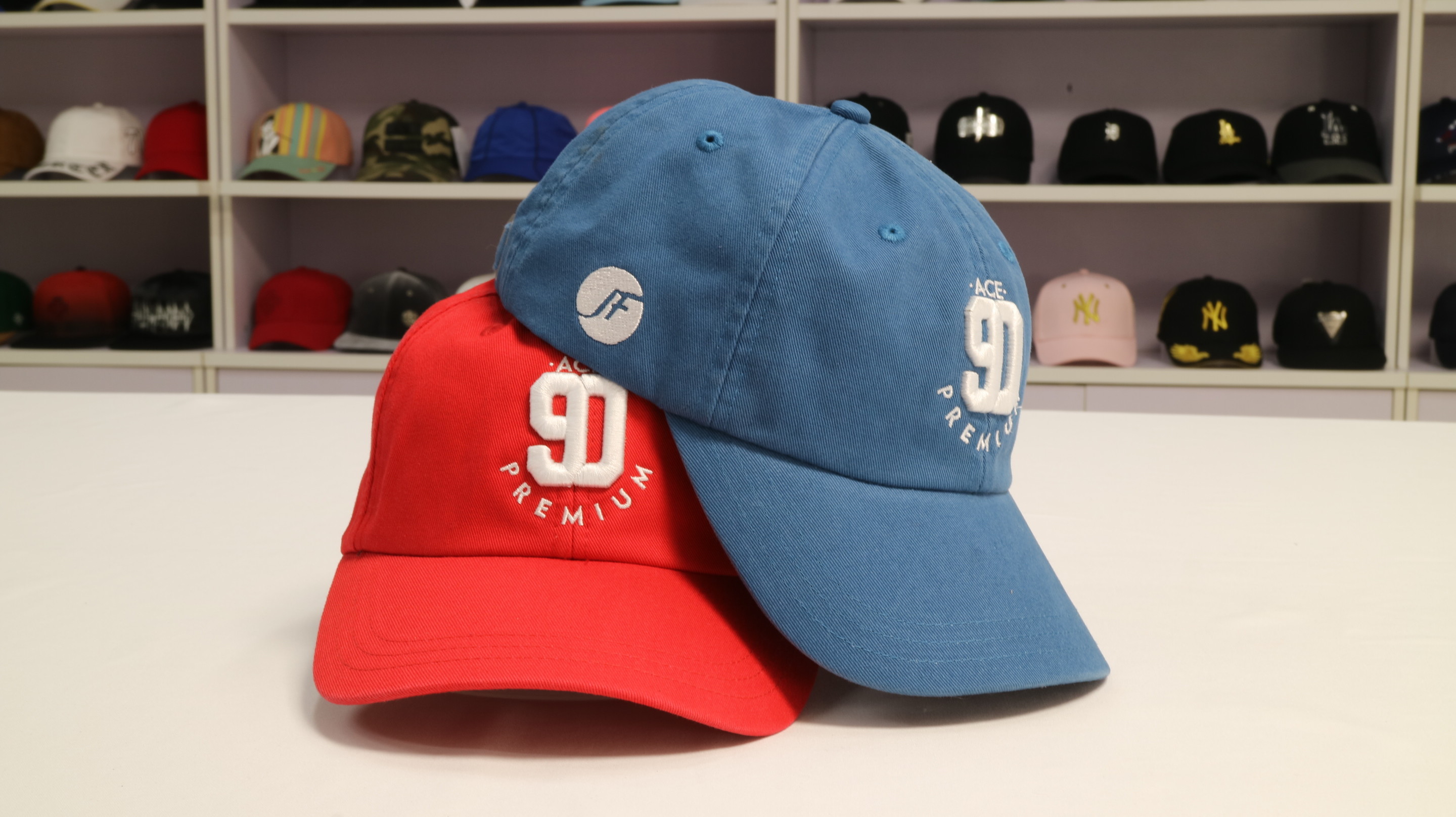 Ace 6 Panel Baseball Hat Custom 3d Embroidery Logo Cotton Dad Cap