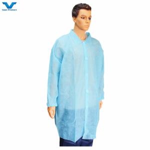China 45GSM Nonwoven Polypropylene Disposable Lab Coat Ethylene Oxide Sterilization Free wholesale