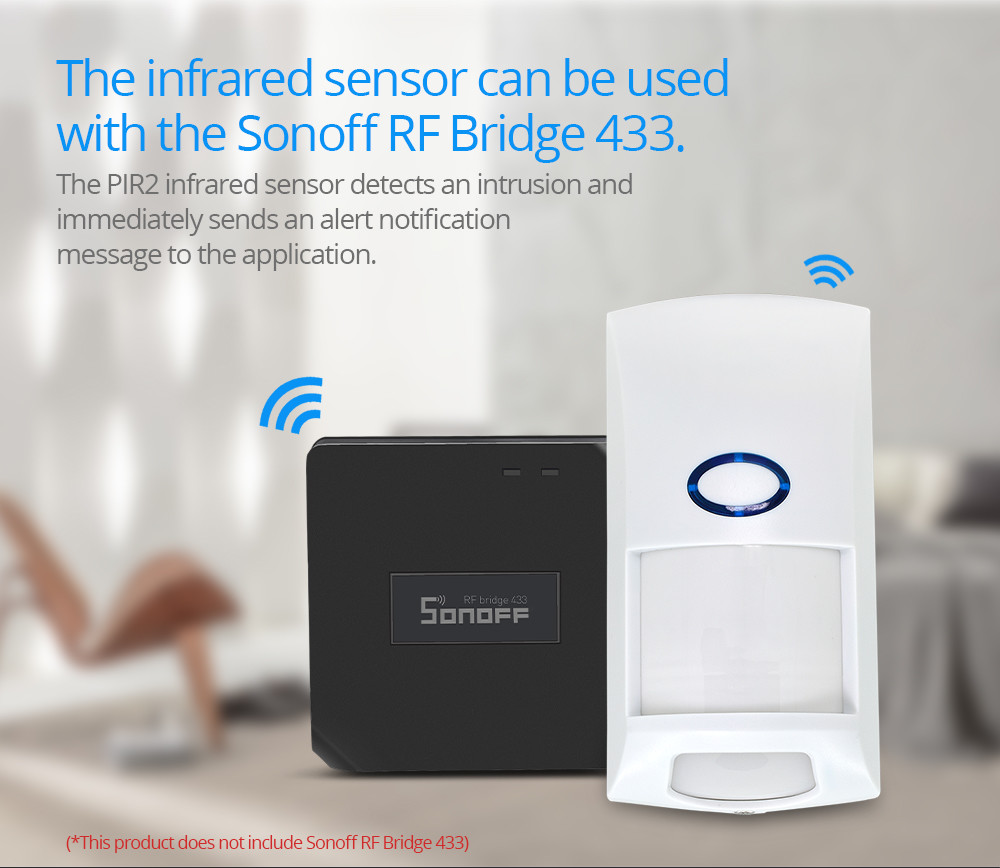 Sonoff Pir2 Smart Motion Sensor Detector 433 mhz Wifi Wireless Alarm Security System For Smart Home