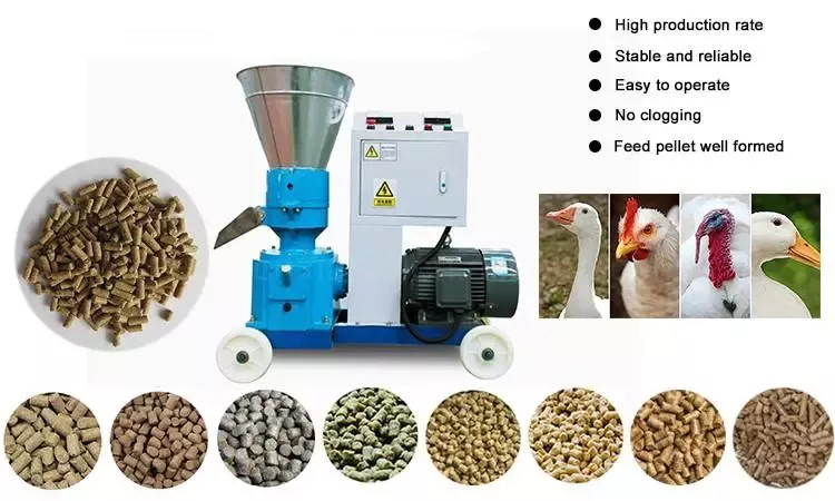 1000kg/H Chicken Food Processing Machine 1-10mm Mini Cattle Feed Machine Plant