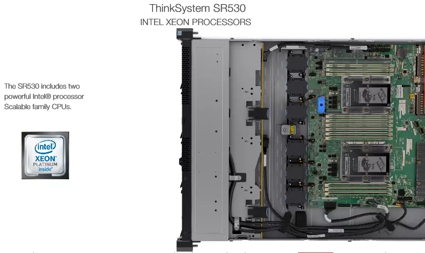 Platinum 1U ThinkSystem SR530 Lenovo GPU Server Intel Xeon Silver 4210 Processor