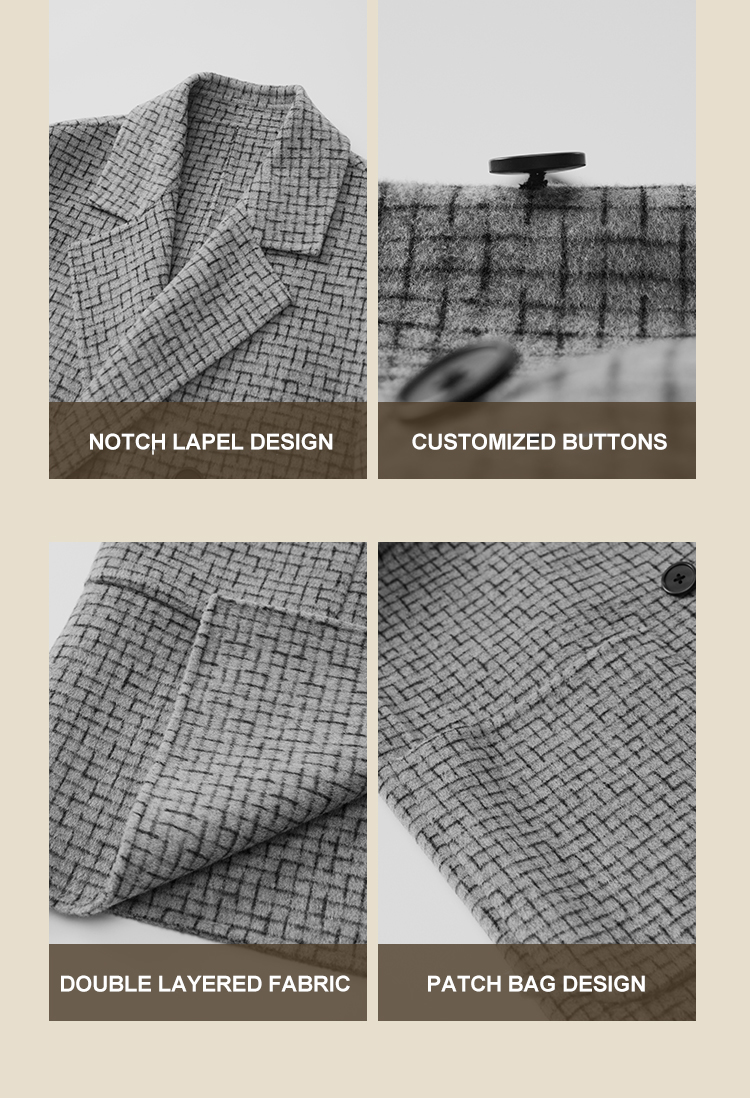 Large Size Double-Breasted Business Casual Woolen Overcoat for Men End and Luxurious