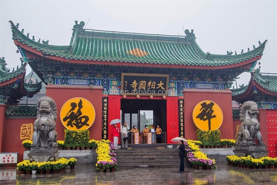 Glazed Tiles for Traditional Design of Green Color Roof in Chinese Temple in Philippines