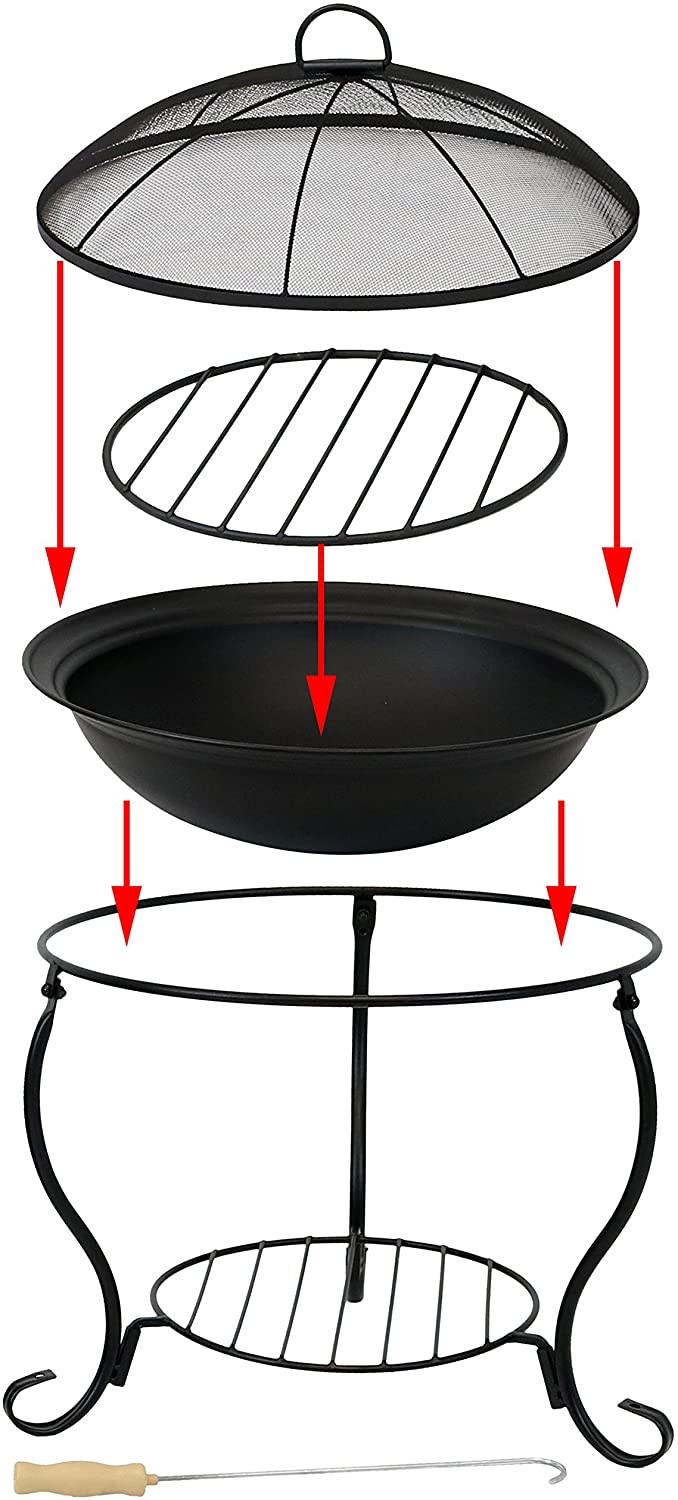Rectangular Outdoor BBQ Charcoal Burning Fire Pit Portable Small Size