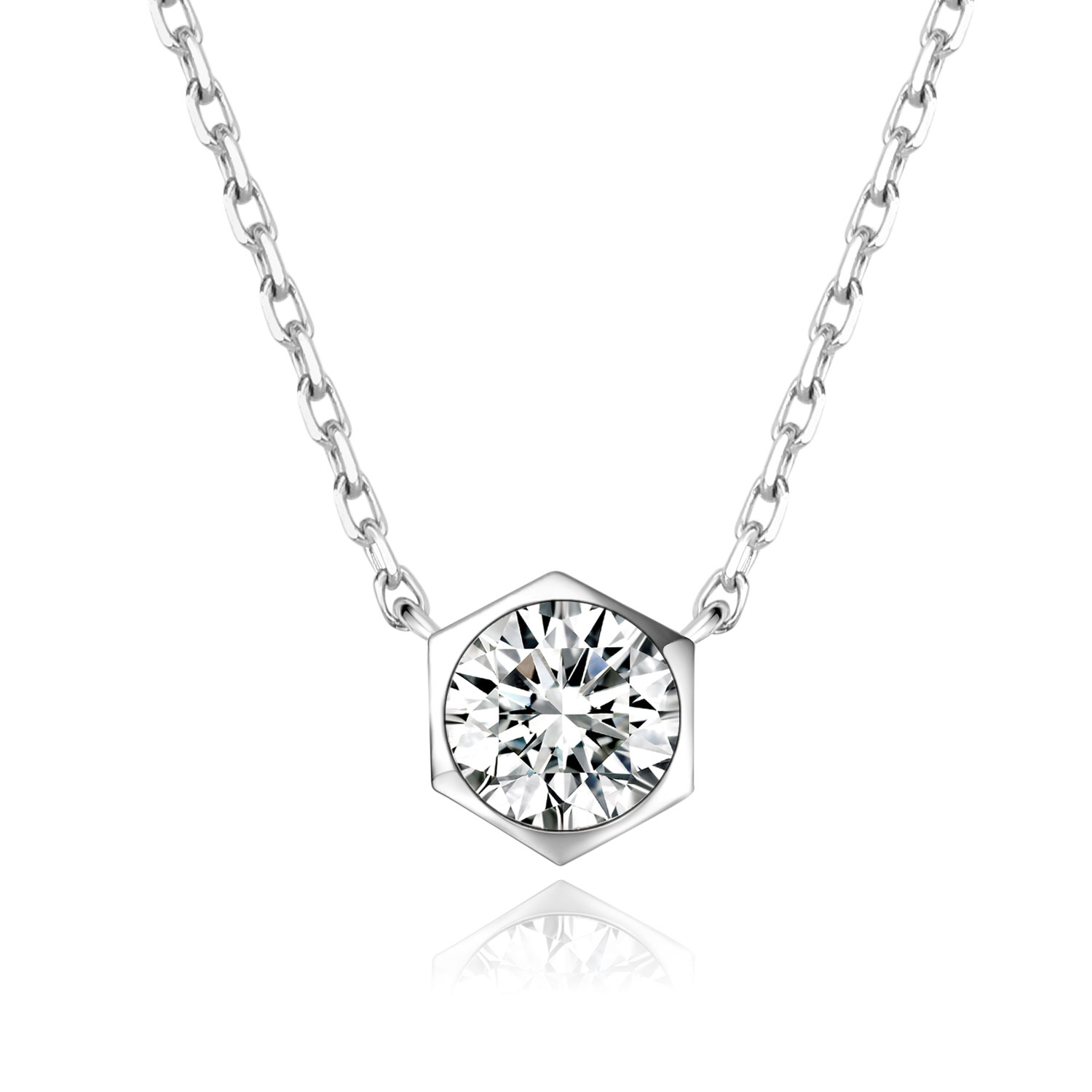 Cool Design 18k Gold Lab-Grown Diamond Pendant individuality Pendant White Diamond jewelry Round Shape Pendant